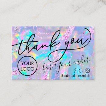 thank you opal texture business card