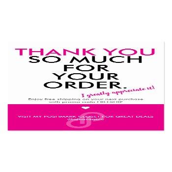 Small Thank You Poshmark Business Card Front View
