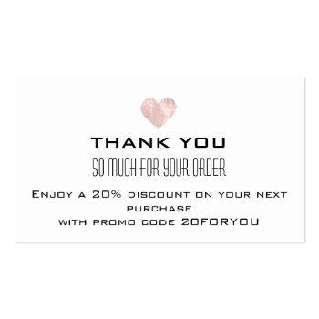 Small Thank You Poshmark Instagr Discount Pink Heart Business Card Front View