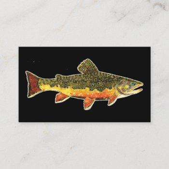 the beautiful brook trout, fisherman's business card
