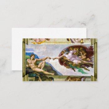 the creation of adam by michelangelo business card
