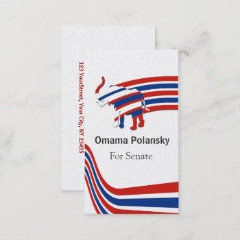 the iconic! red white blue  political republican business card
