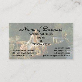 the lady of shalott (on boat) by jw waterhouse business card