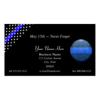 Small Thin Blue Line Beautiful St. Michael Police Business Card Front View