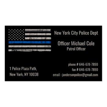 Small Thin Blue Line Flag Law Enforcement Police Business Card Front View