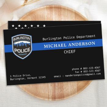 thin blue line law enforcement custom logo police  business card