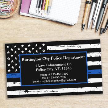 thin blue line law enforcement police department  business card