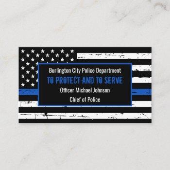 thin blue line police department law enforcement business card