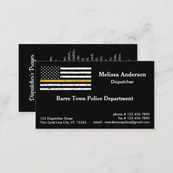 thin gold line police fire 911 dispatcher business card
