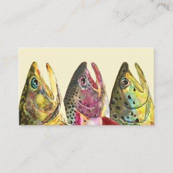 three trout fisherman's business card