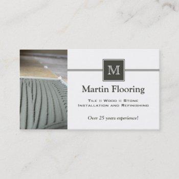 tile flooring custom monogram business card