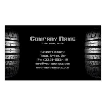 Small Tire Mounting & Balancing Service Business Card Front View