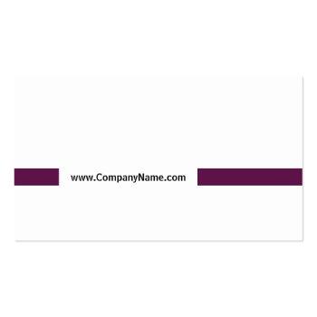 Small Title Bar (palatinate Purple) Business Card Back View
