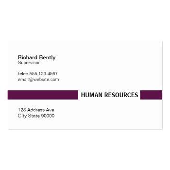 Small Title Bar (palatinate Purple) Business Card Front View