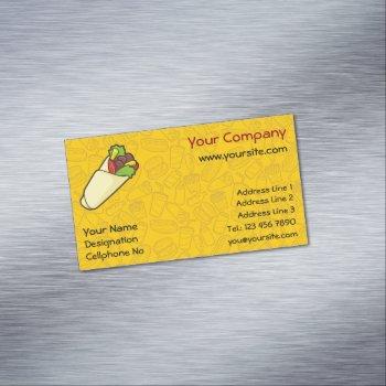 Small Tortilla Sandwich Wrap Business Card Magnet Front View