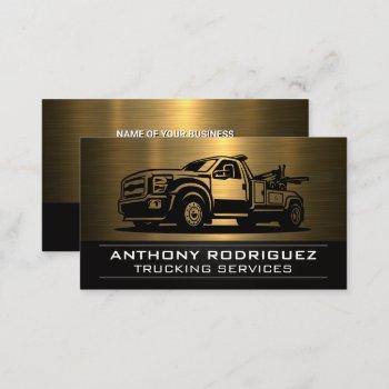 tow truck | gold metallic business card