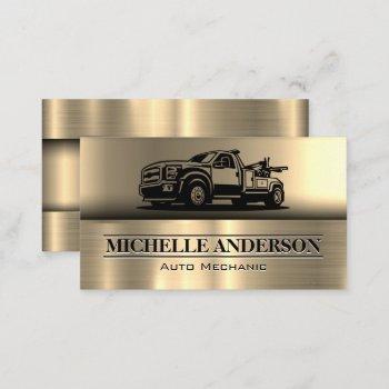 tow truck | metallic background business card