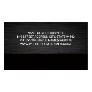 Small Towing Truck | Black Metal Background Business Card Back View