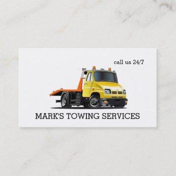 Small Towing Truck Business Card Front View