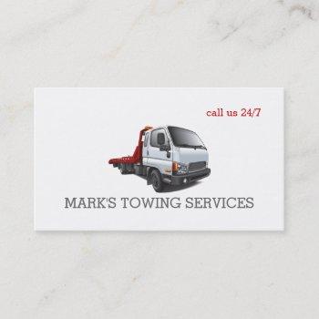 towing truck business card