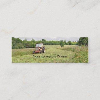 tractor cutting hay agricultural business card