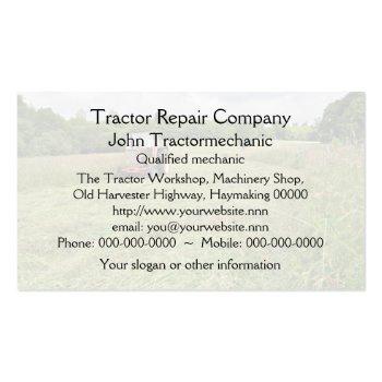 Small Tractor Haymaking Business Card Back View