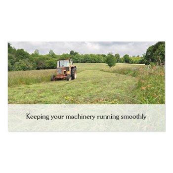 Small Tractor Haymaking Business Card Front View
