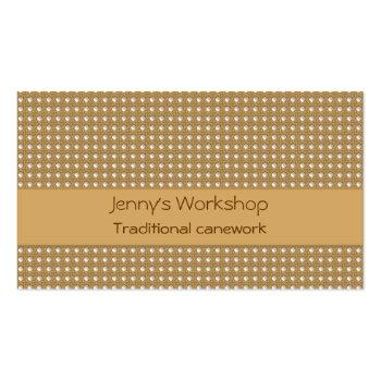 Small Traditional Hole To Hole Cane Lattice Business Card Front View