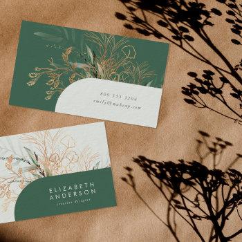 tranquil eucalyptus elegant green breezy sea glass business card