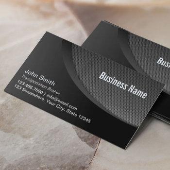 transportation broker modern black industrial business card
