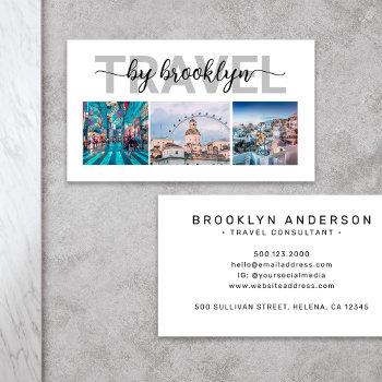travel agent consultant photo collage business card