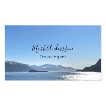 Small Travel Agent Vacation Tourism Photo Business Card Front View