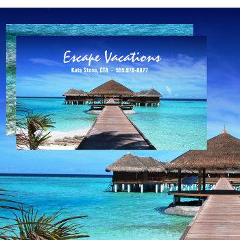 travel agent, vacation, tropical, worldwide, business card