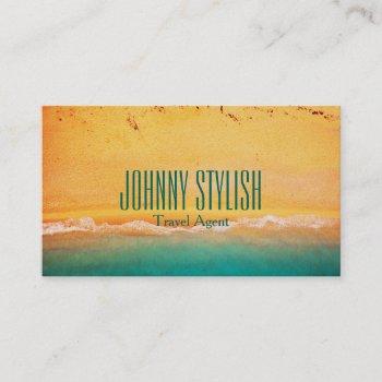 travel and tourist agent seaside cover business card