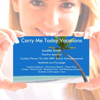 travel vacation specialist business card
