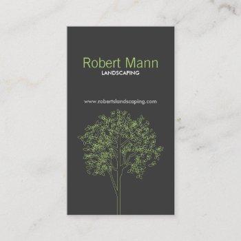 tree in green/gray vertical business card