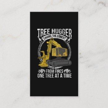 tree logging joke forestry harvester business card