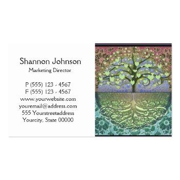 Small Tree Of Life Hearts And Love Business Card Back View
