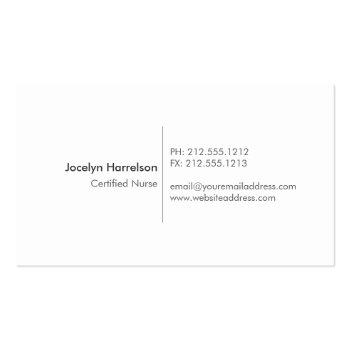 Small Tree Of Life Nurse, Caregiver Business Card Back View