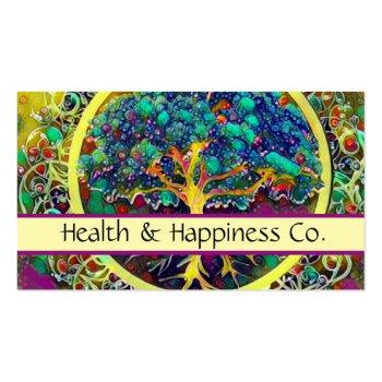 Small Tree Of Life Rainbow Health Business Card Front View