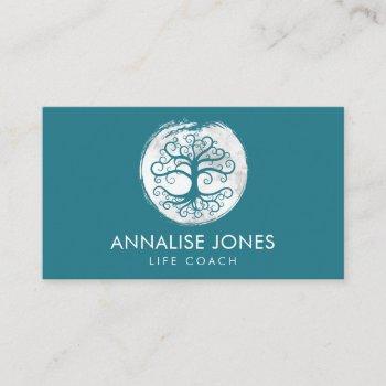 tree of life - yggdrasil - white watercolor business card