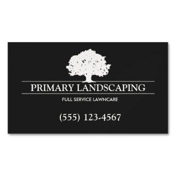 tree service and lawn care landscaper black  business card magnet