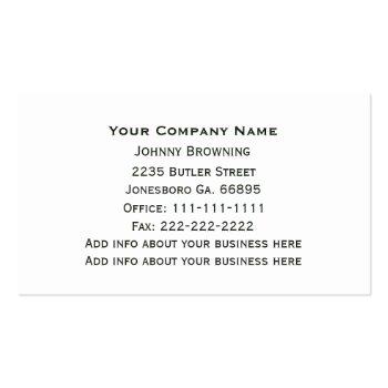 Small Tree Service Business Card Back View