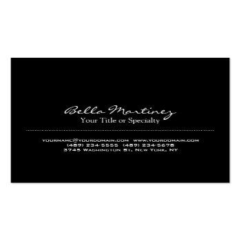 Small Trendy Black Special Unique Professional Business Card Front View