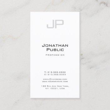trendy creative monogram professional clean plain business card