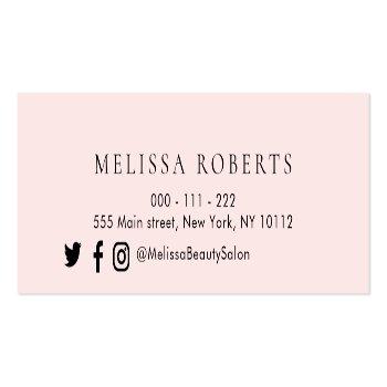 Small Trendy Gold And Pink Hair Stylist Business Card Back View