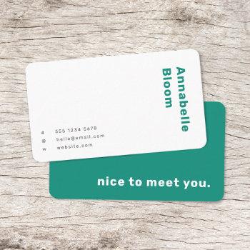 trendy green modern minimalist simple business card