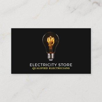 trendy lightbulb, electrician business card