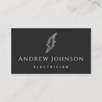 trendy lightning electric light electrician classy business card