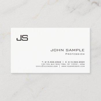 trendy minimalist creative elegant monogram plain business card